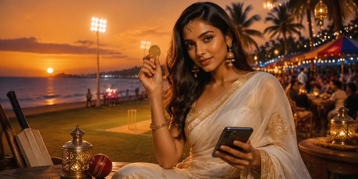 Beach cricket betting in Goa with local enthusiast in saree
